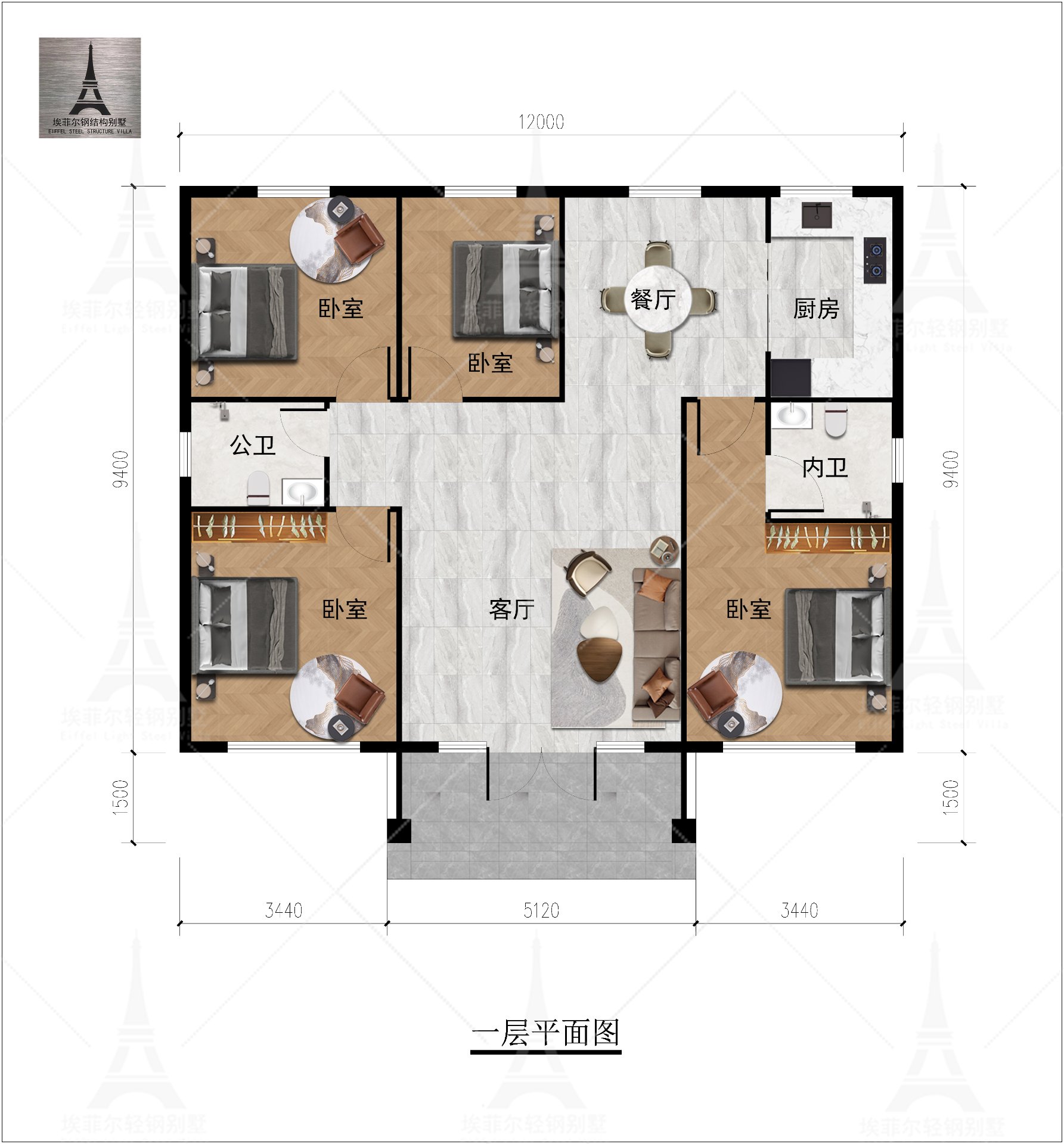 河北承德隆化卢府一层平面图