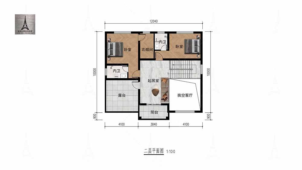 1769419297944019.jpg 现代风格二层轻钢别墅户型图图5