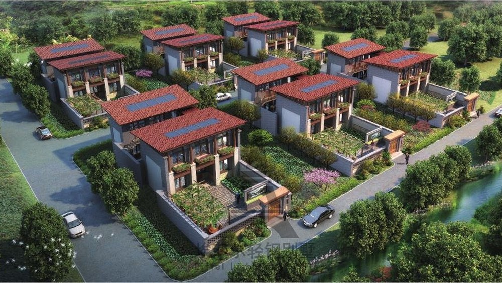 轻钢别墅效果图·美丽乡村：房屋间距与采光